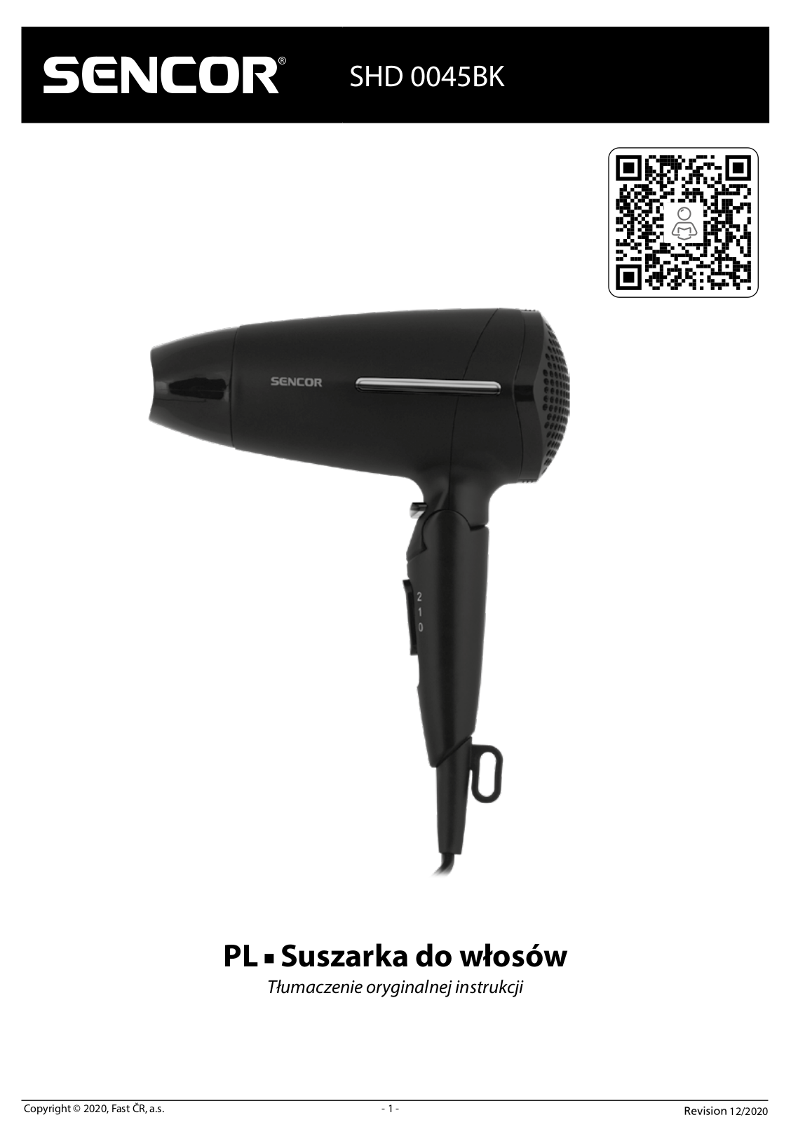 SENCOR SHD 0045BK User guide - ManualMachine.com