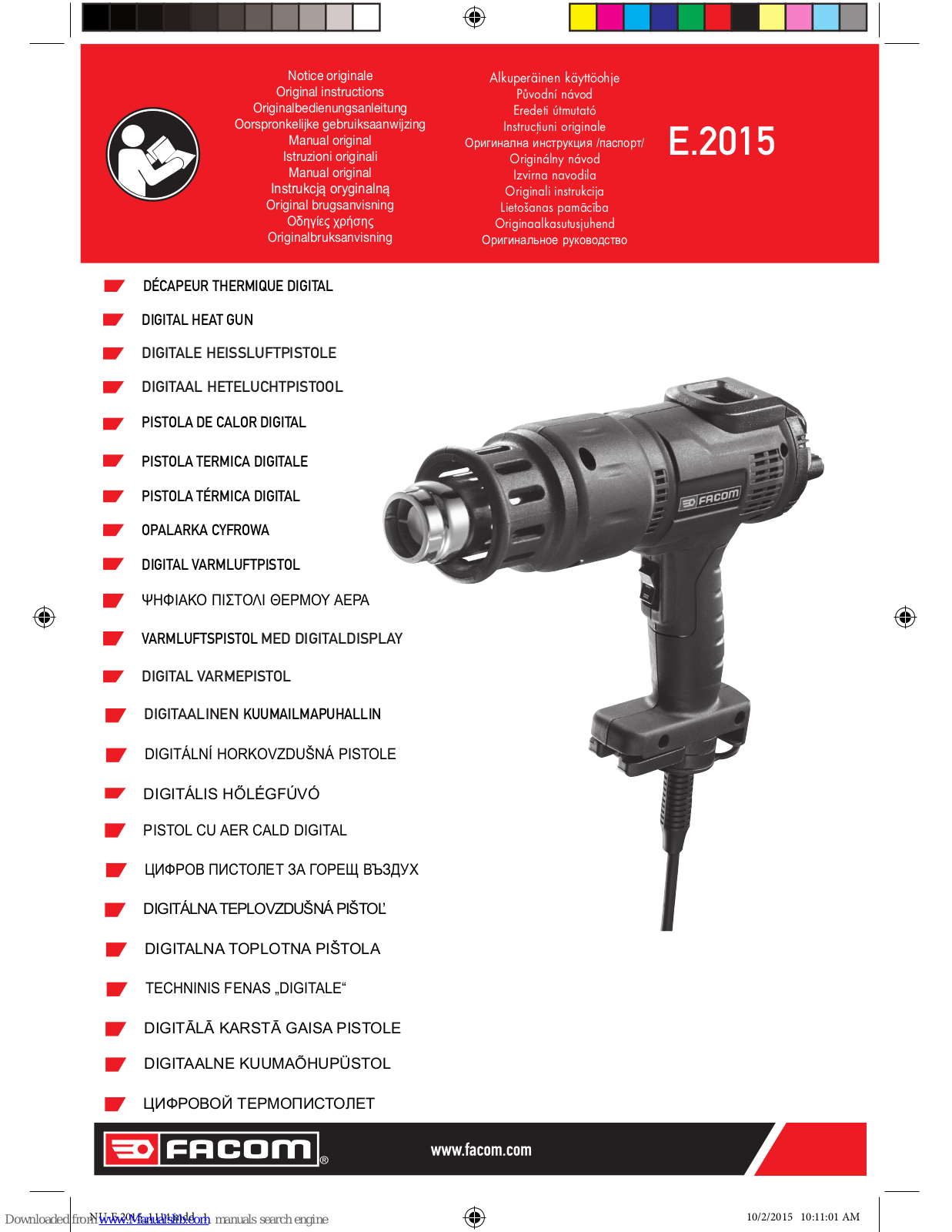 Facom E.2015 Original Instructions Manual