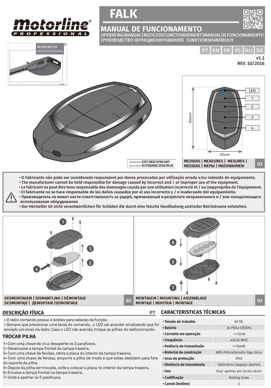 MOTORLINE FALK User Manual