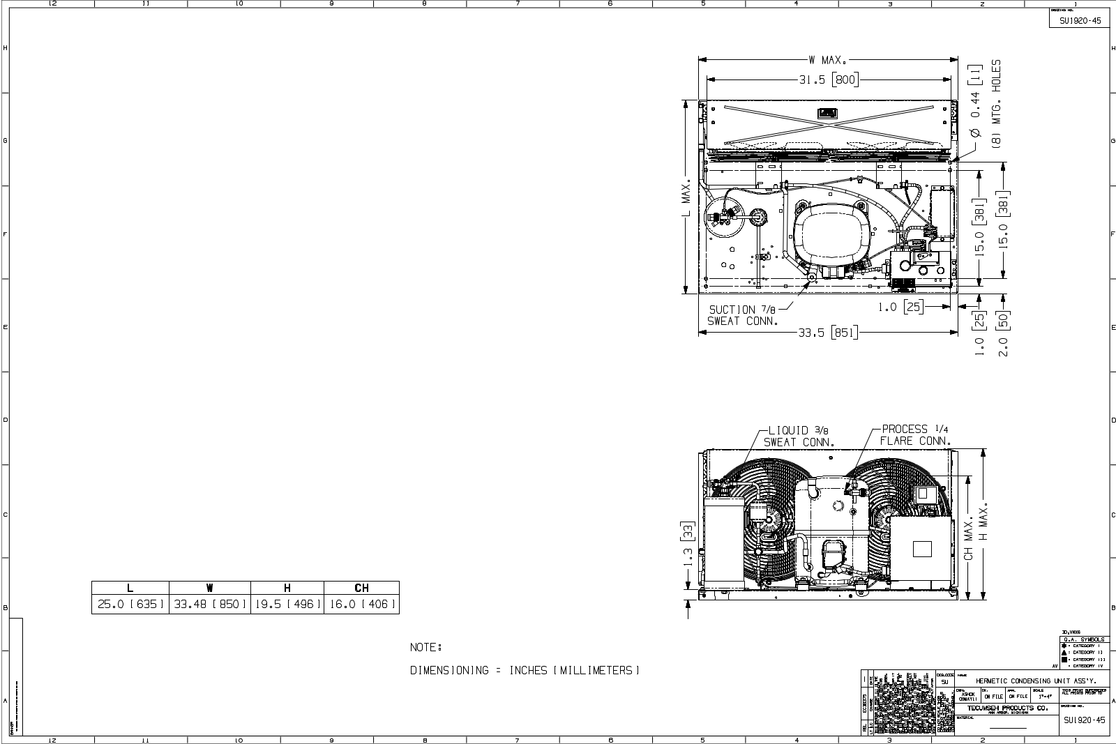 Tecumseh AVA7523ZXNXC Drawing Data