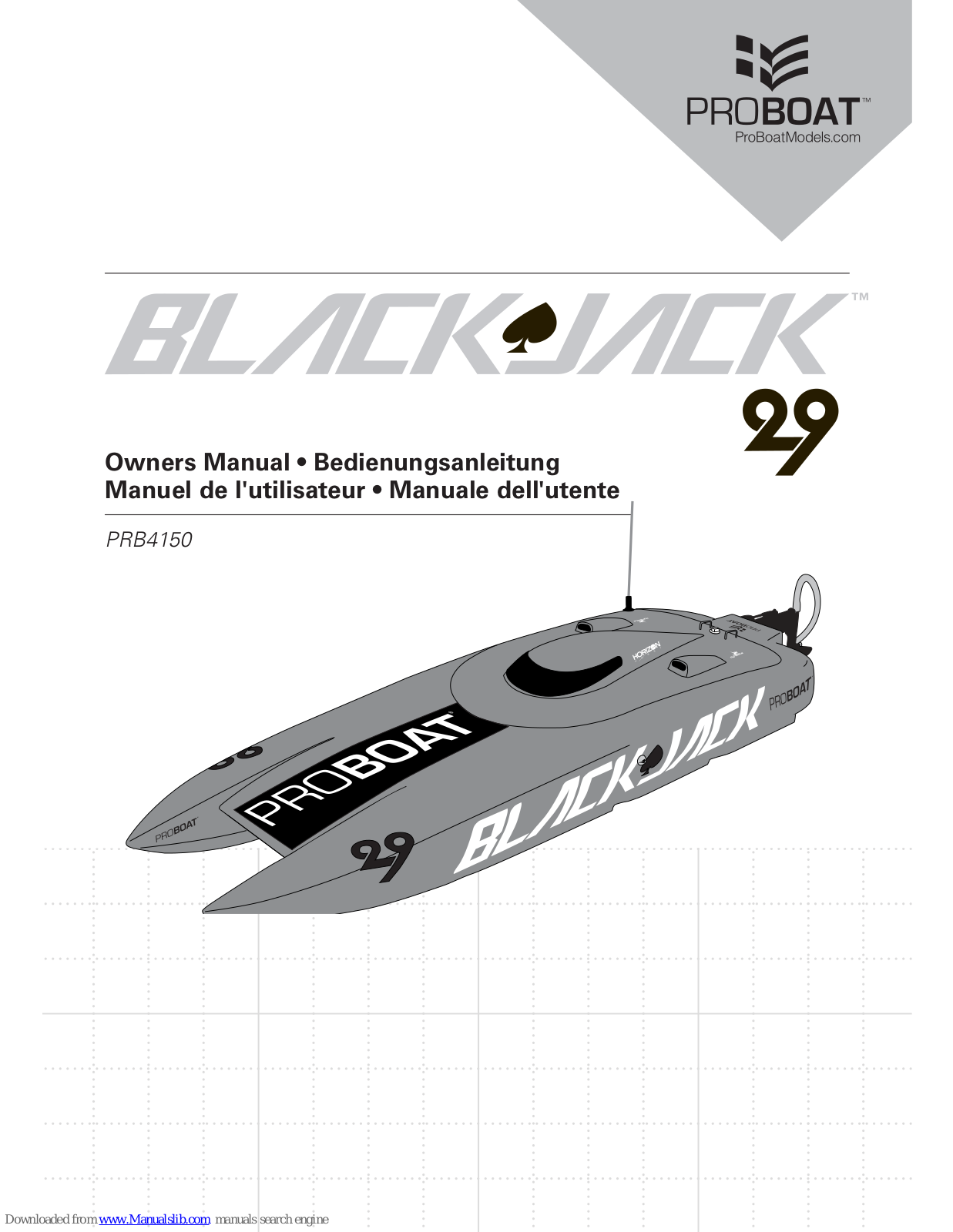 Pro Boat Blackjack 29 PRB4150 Owner's Manual