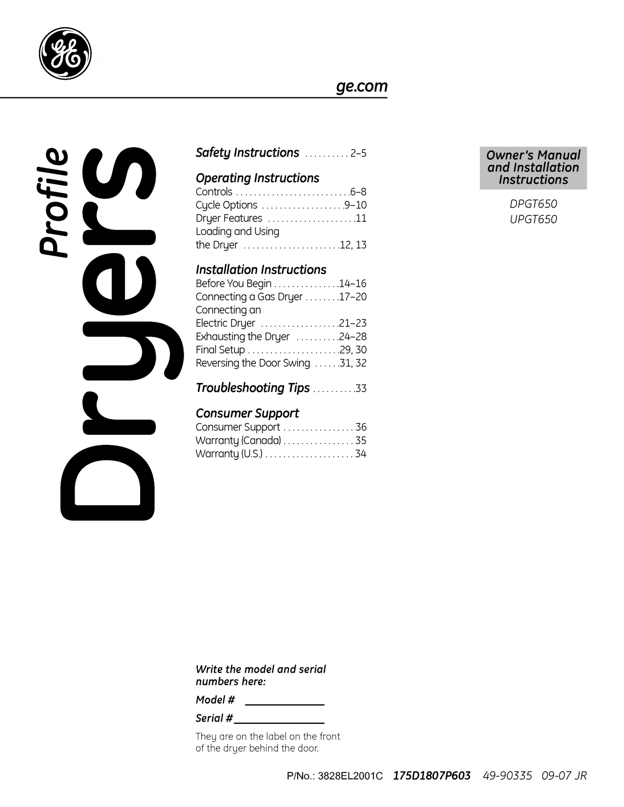 LG UPGT650EHMG User Manual