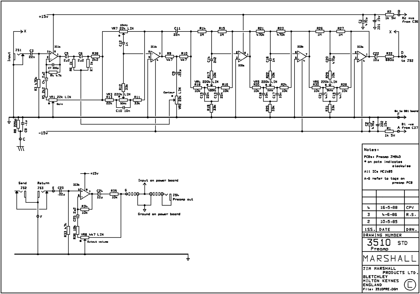 Marshall 3510-Preamp Schematic