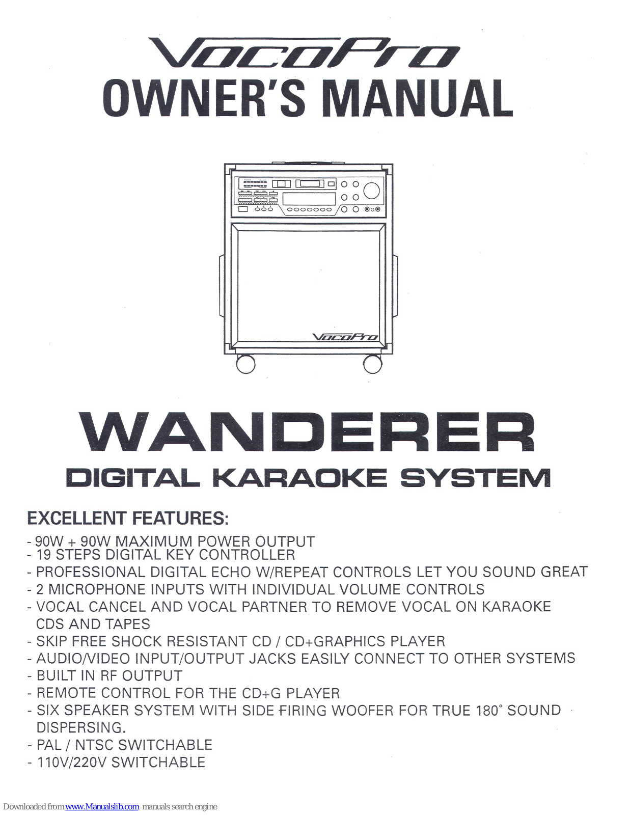 VocoPro WANDERER User Manual