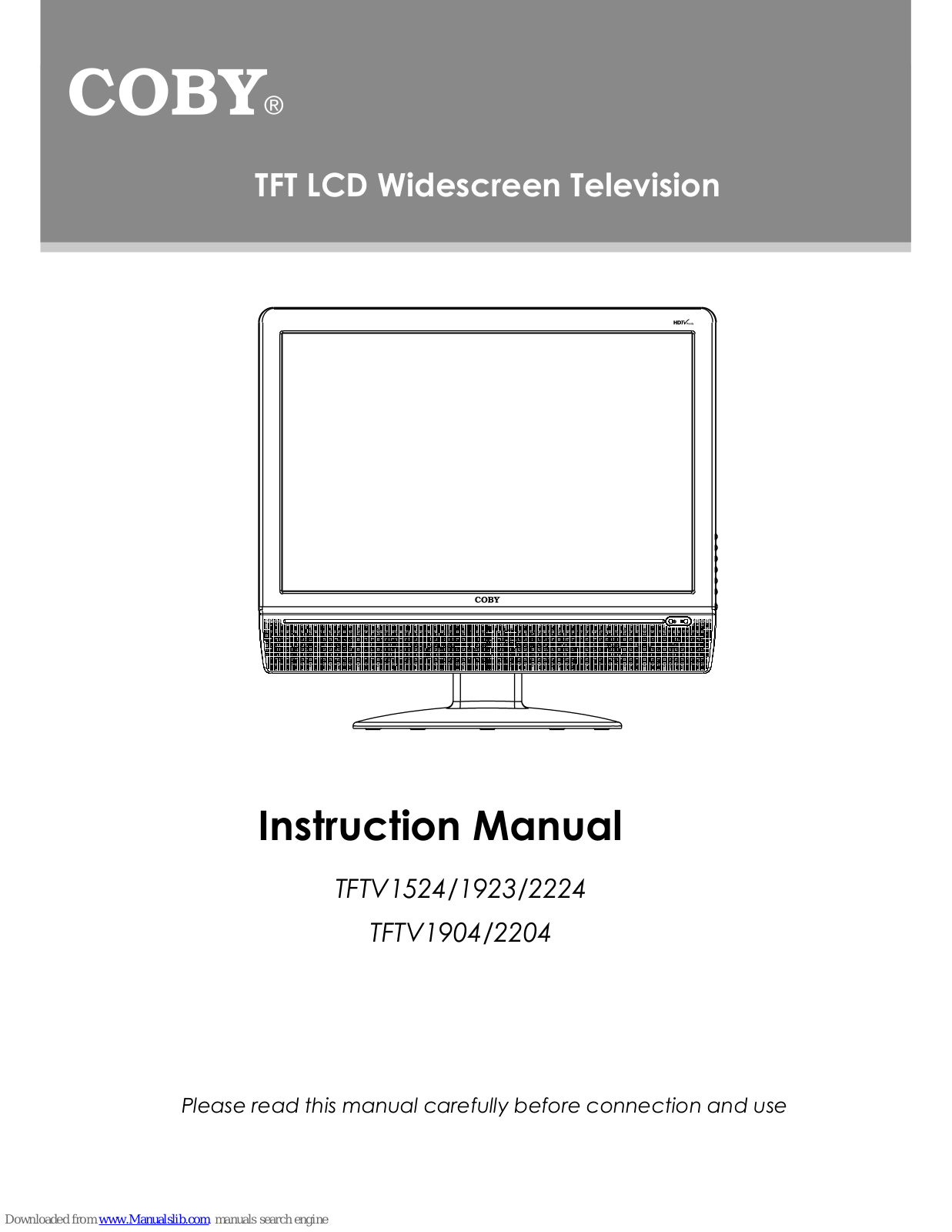 Coby TFTV1904, TFTV1524, TFTV1923, TFTV2204 Instruction Manual