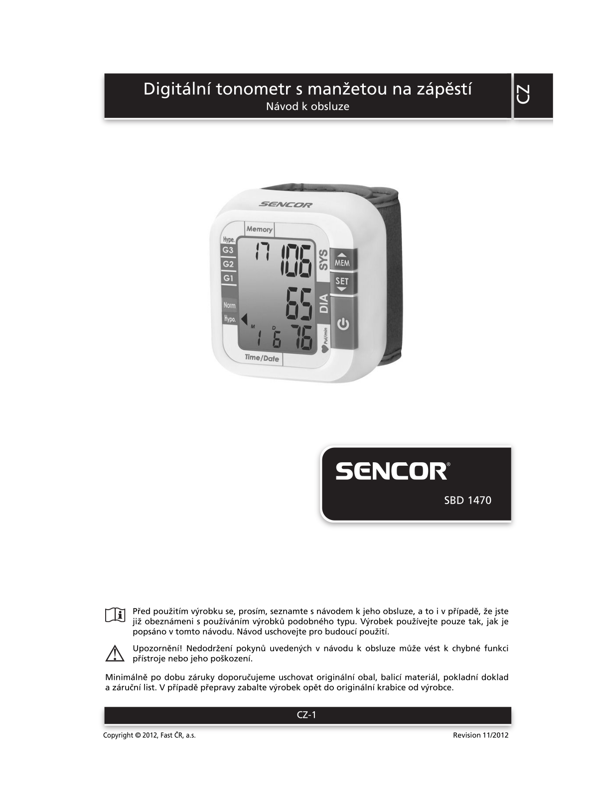 Sencor SBD 1470 User Manual