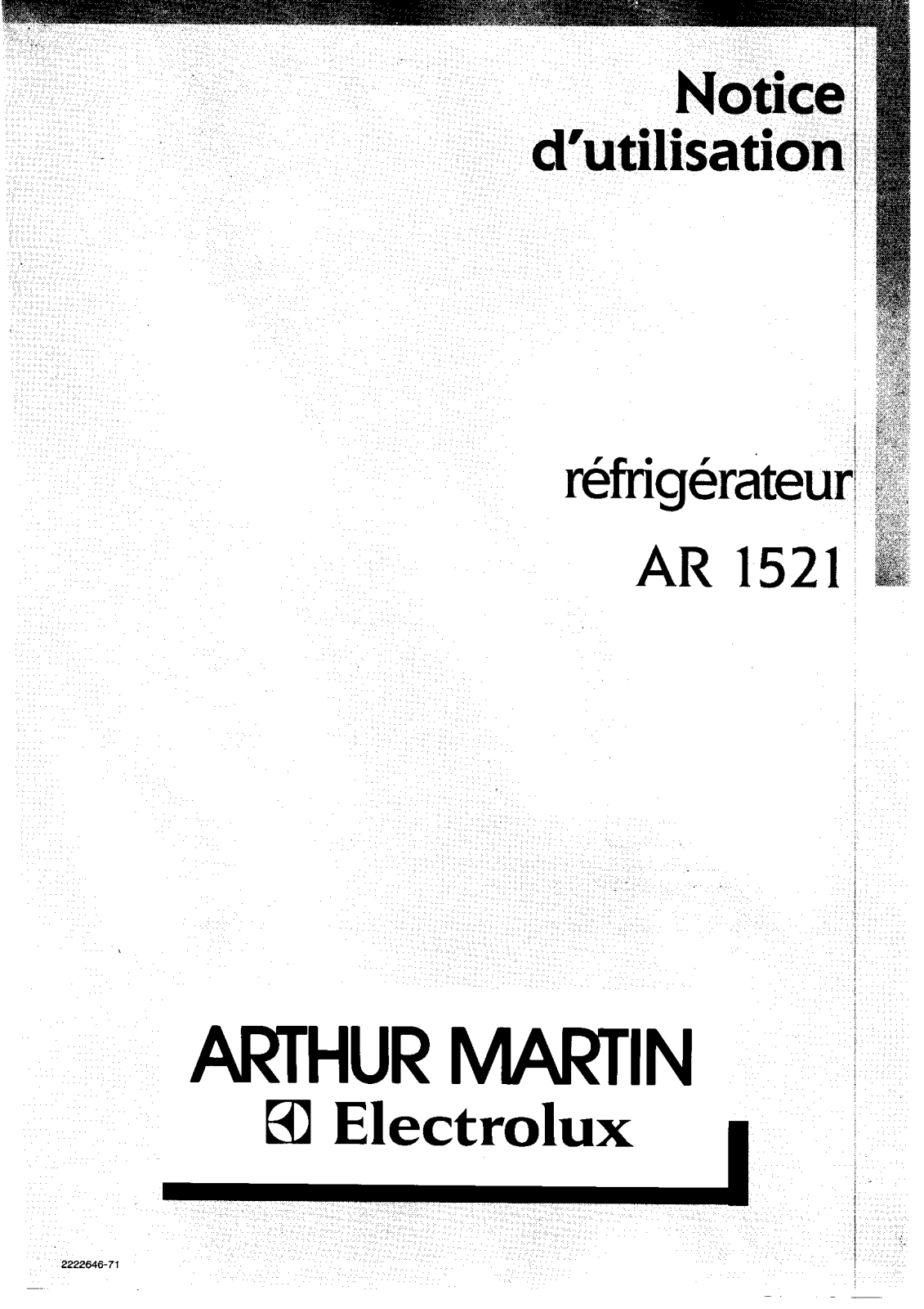 Arthur martin AR1521 User Manual