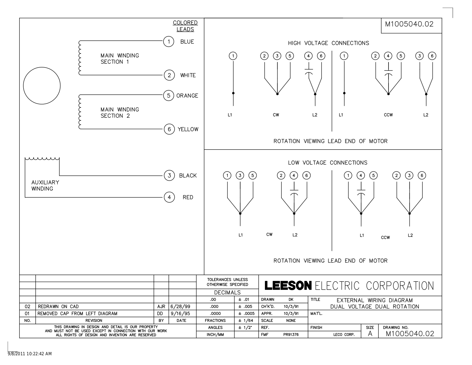 Leeson M1005040.02 Wiring Diagrams