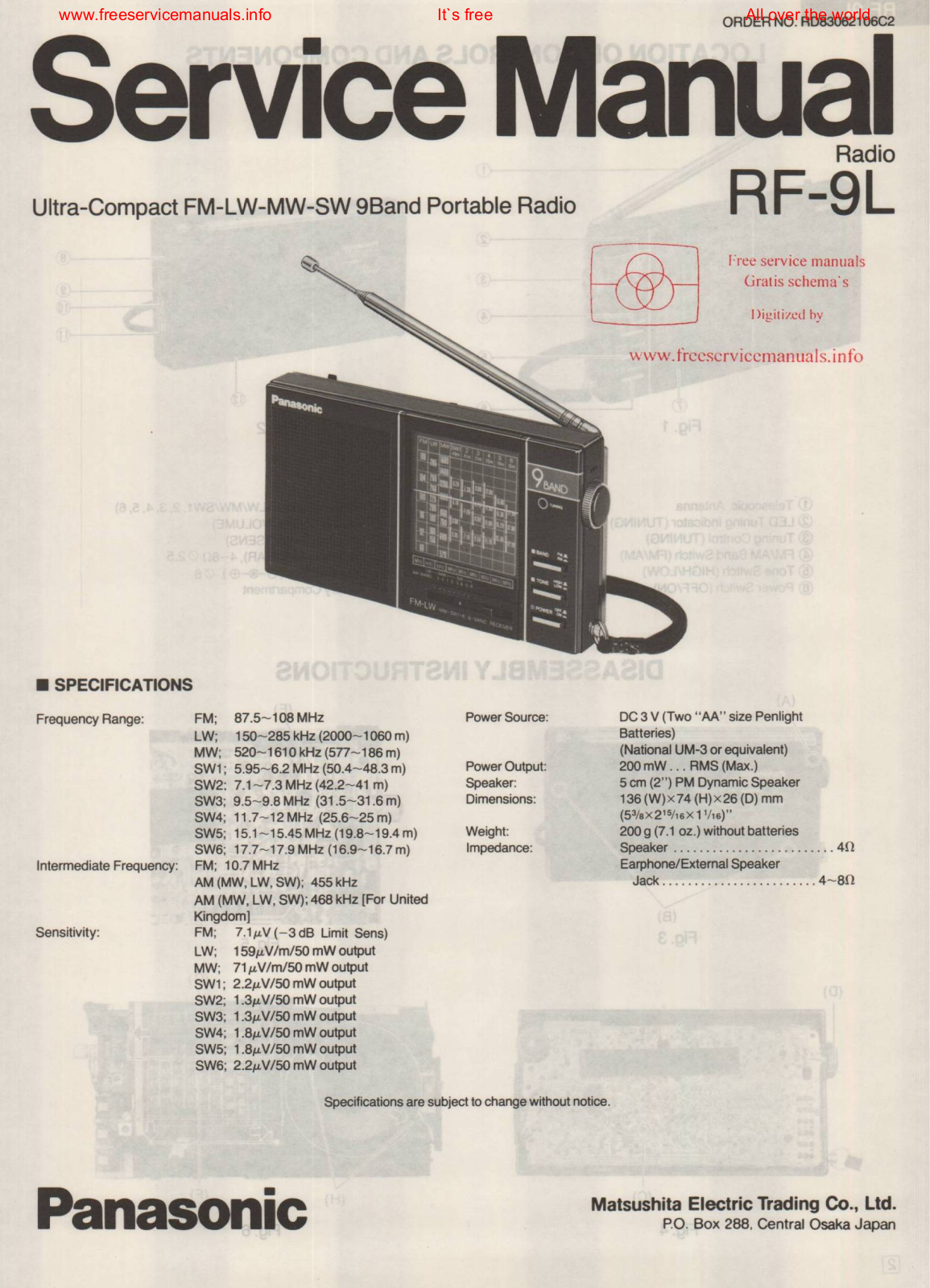 panasonic rf-9l Datasheet - ManualMachine.com