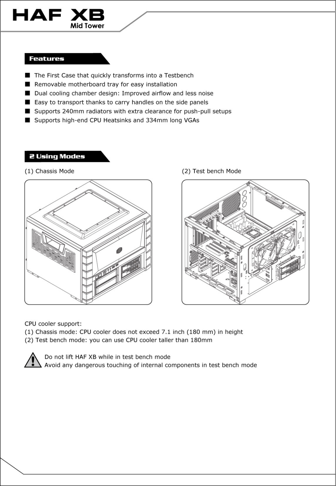 COOLER MASTER HAF XB User Manual