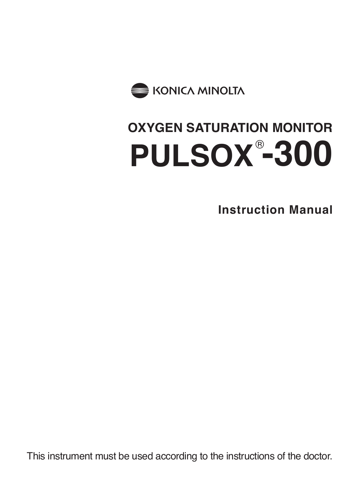 Konica Minolta PULSOX 300 User Manual