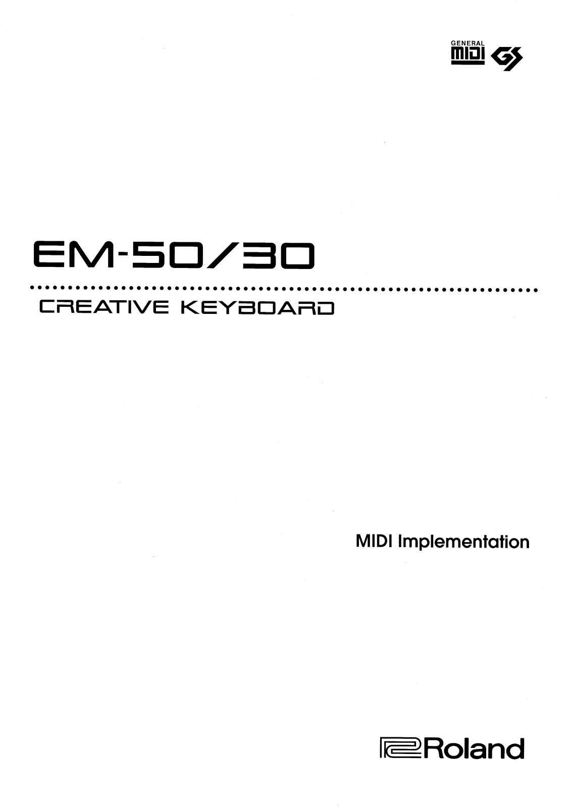 Roland EM 50, EM 30 Service Manual