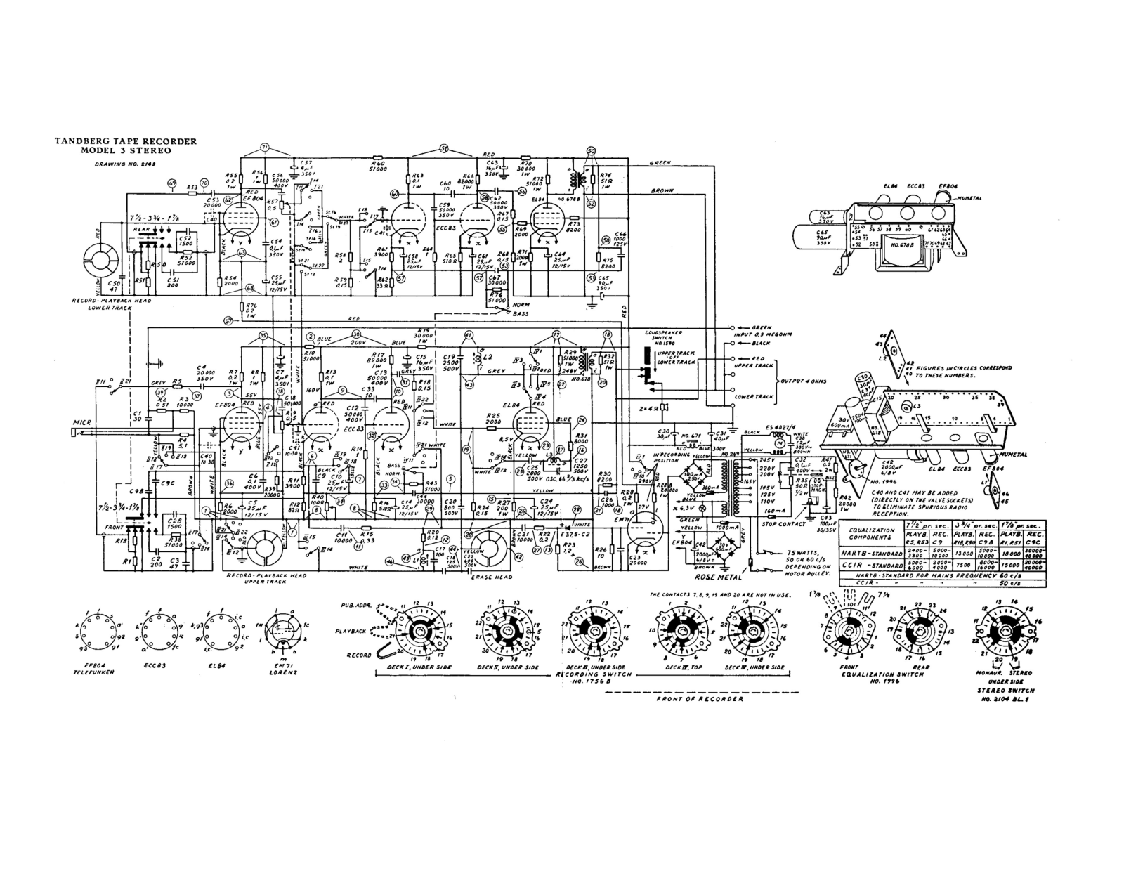 Tandberg 3, 3 Stereo Schematic