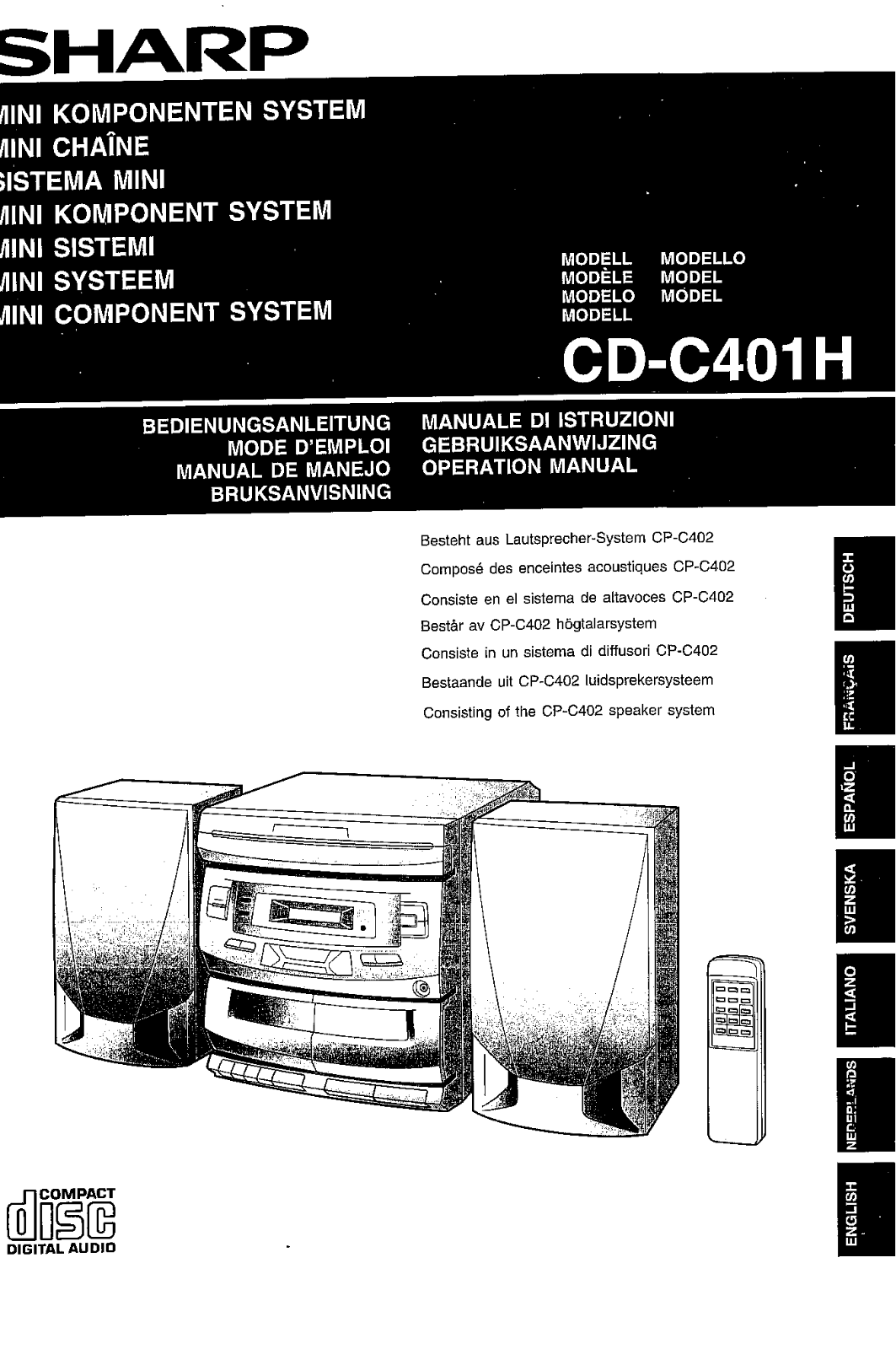 Sharp CD-C401H User Manual