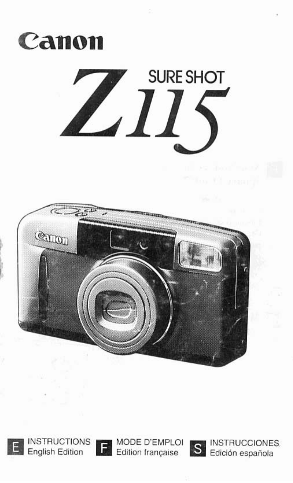 Canon Sure Shot Z115 Instruction Manual