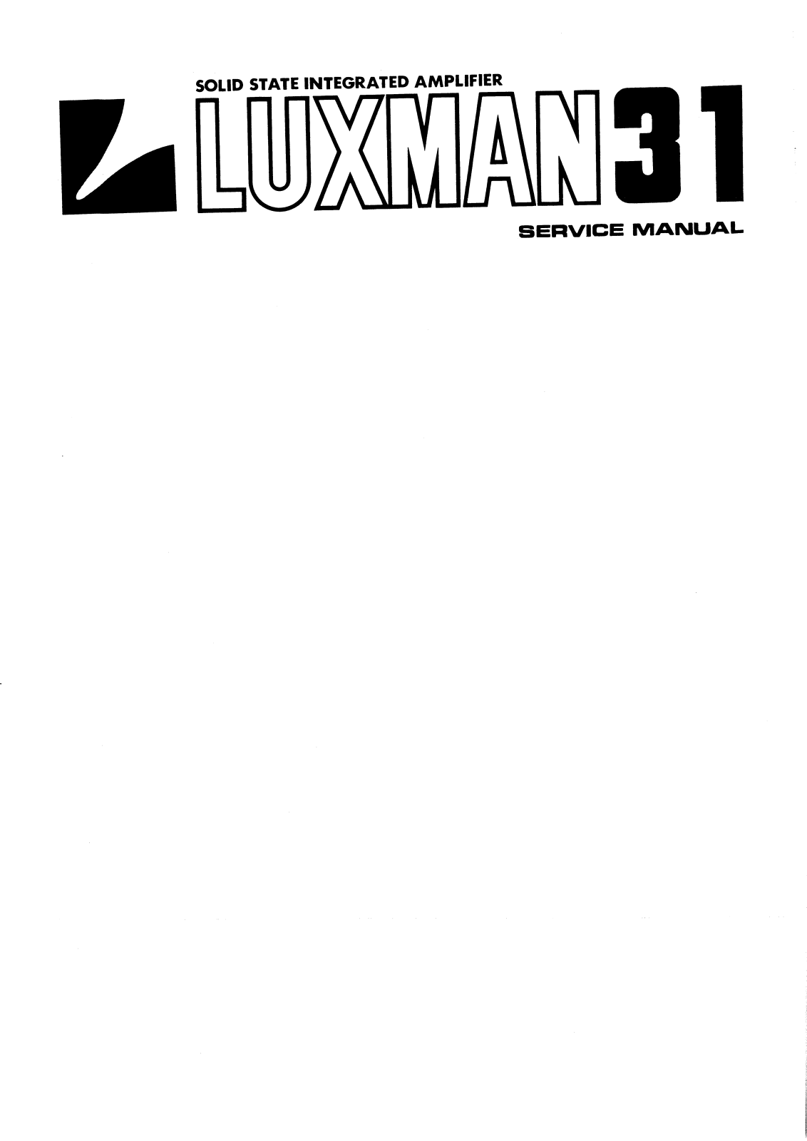 Luxman L-31 Service manual