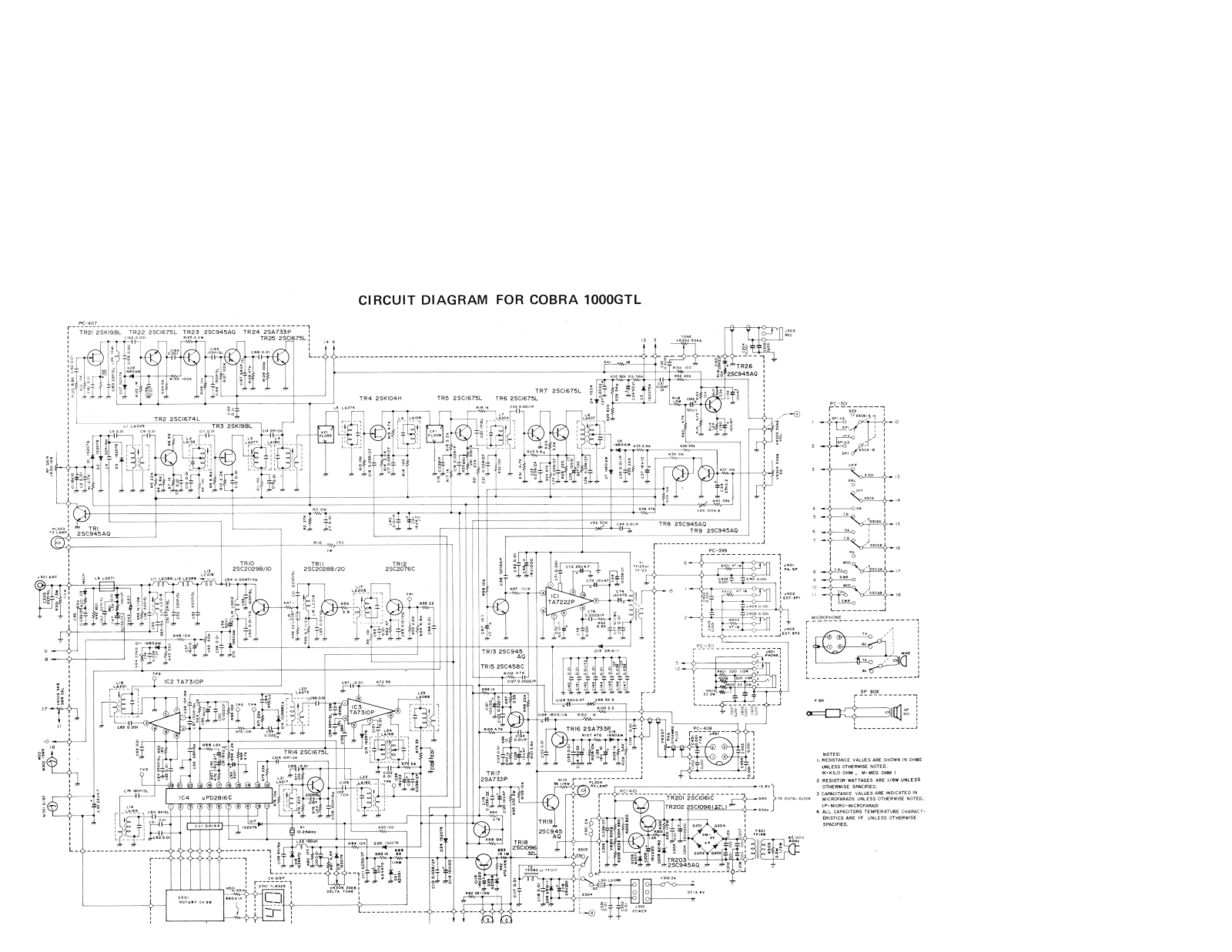 Cobra 1000GTL Schematic