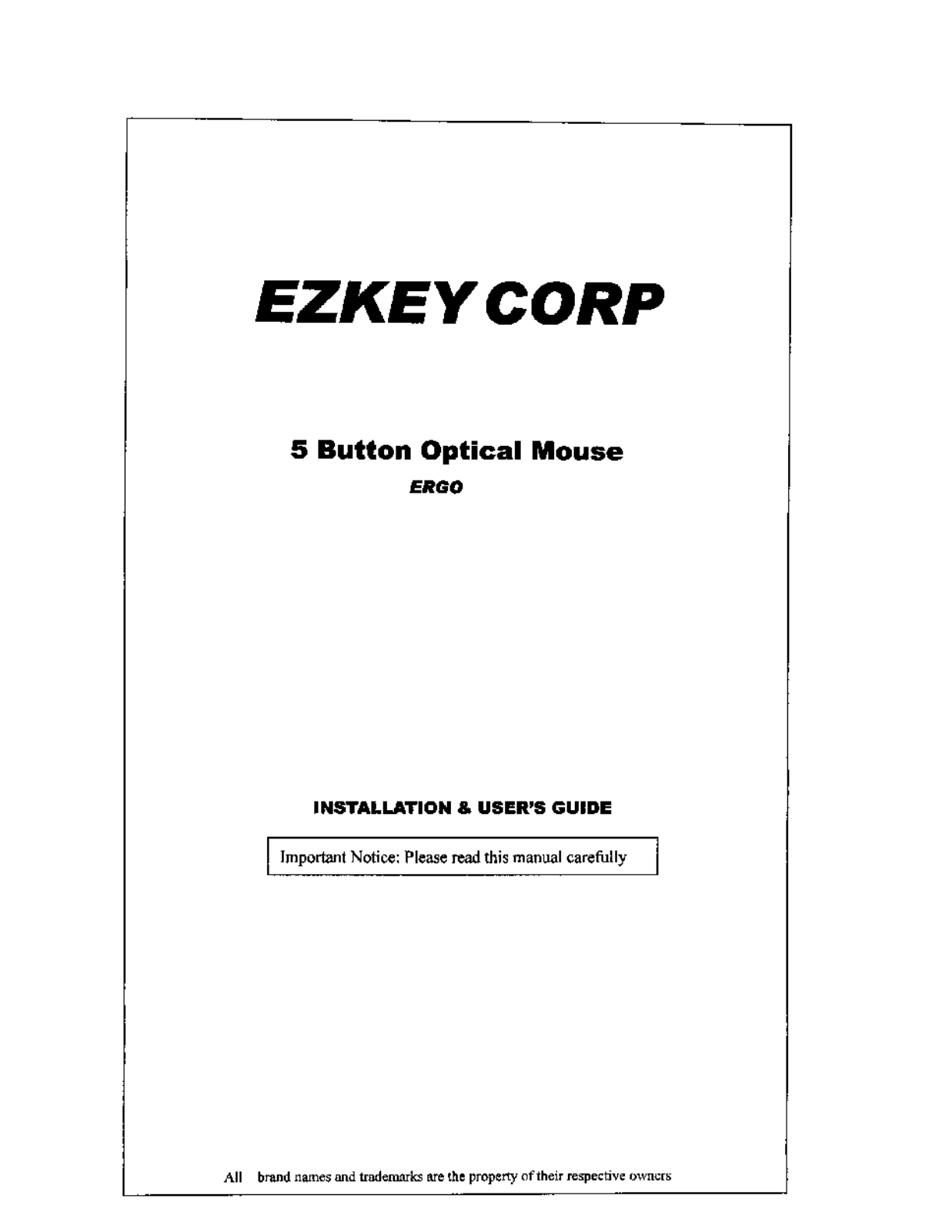 Ezkey ERGORF, EGRO Users Manual