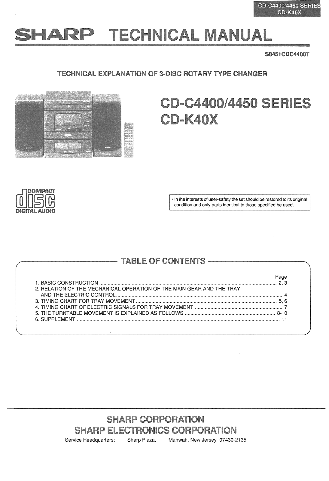 sharp cd c4400 Service Manual - ManualMachine.com