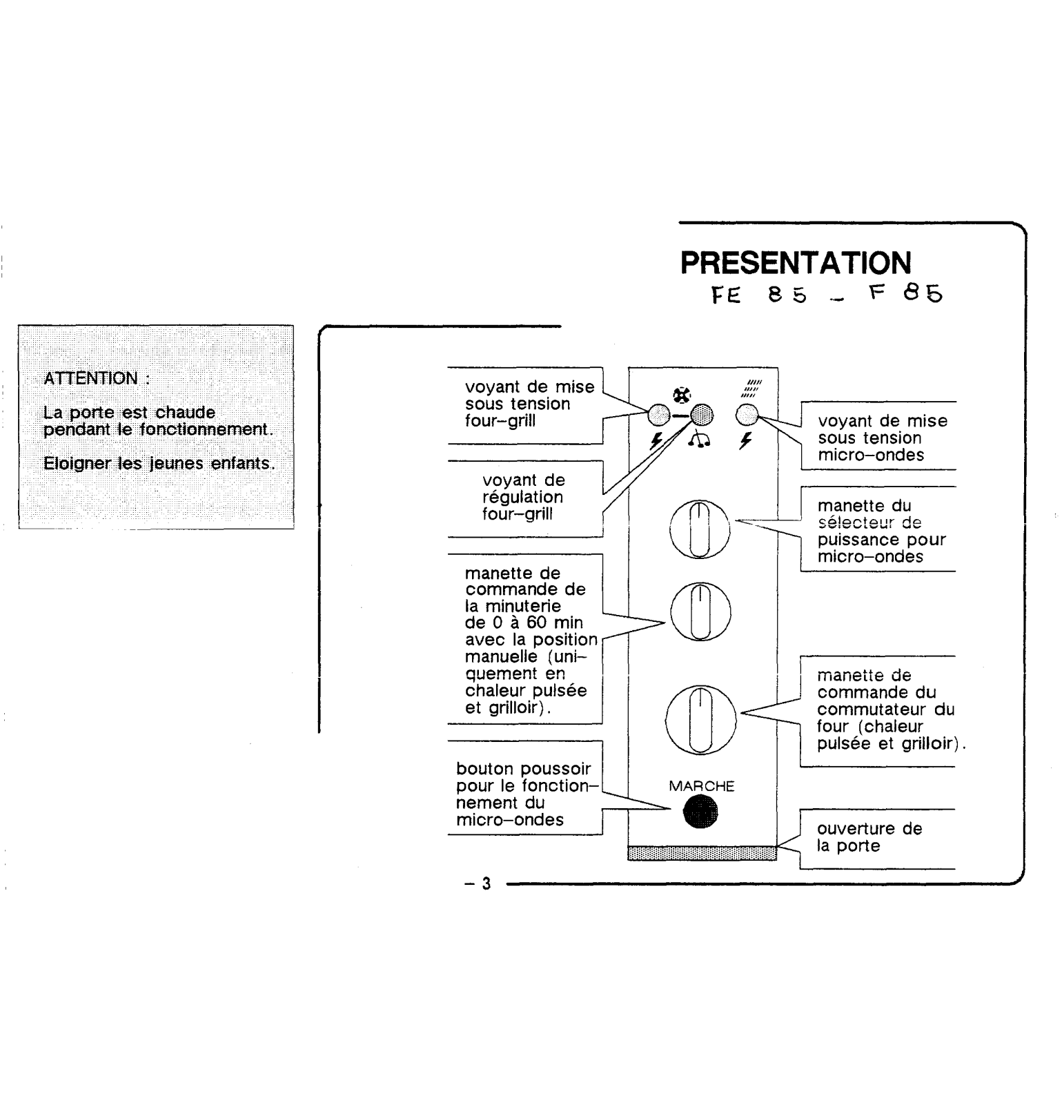 Rosieres FE 85, F 85 User Manual