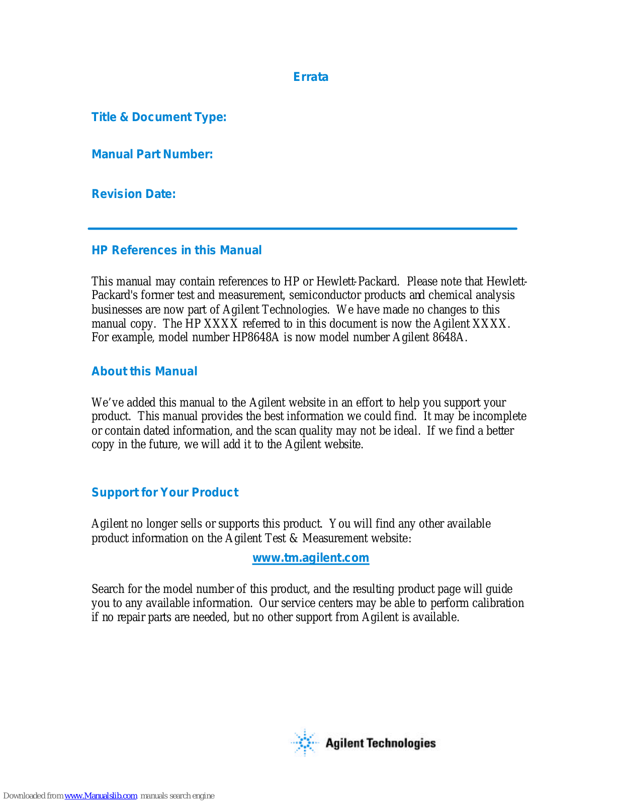 HP 8756A Operation Manual - ManualMachine.com