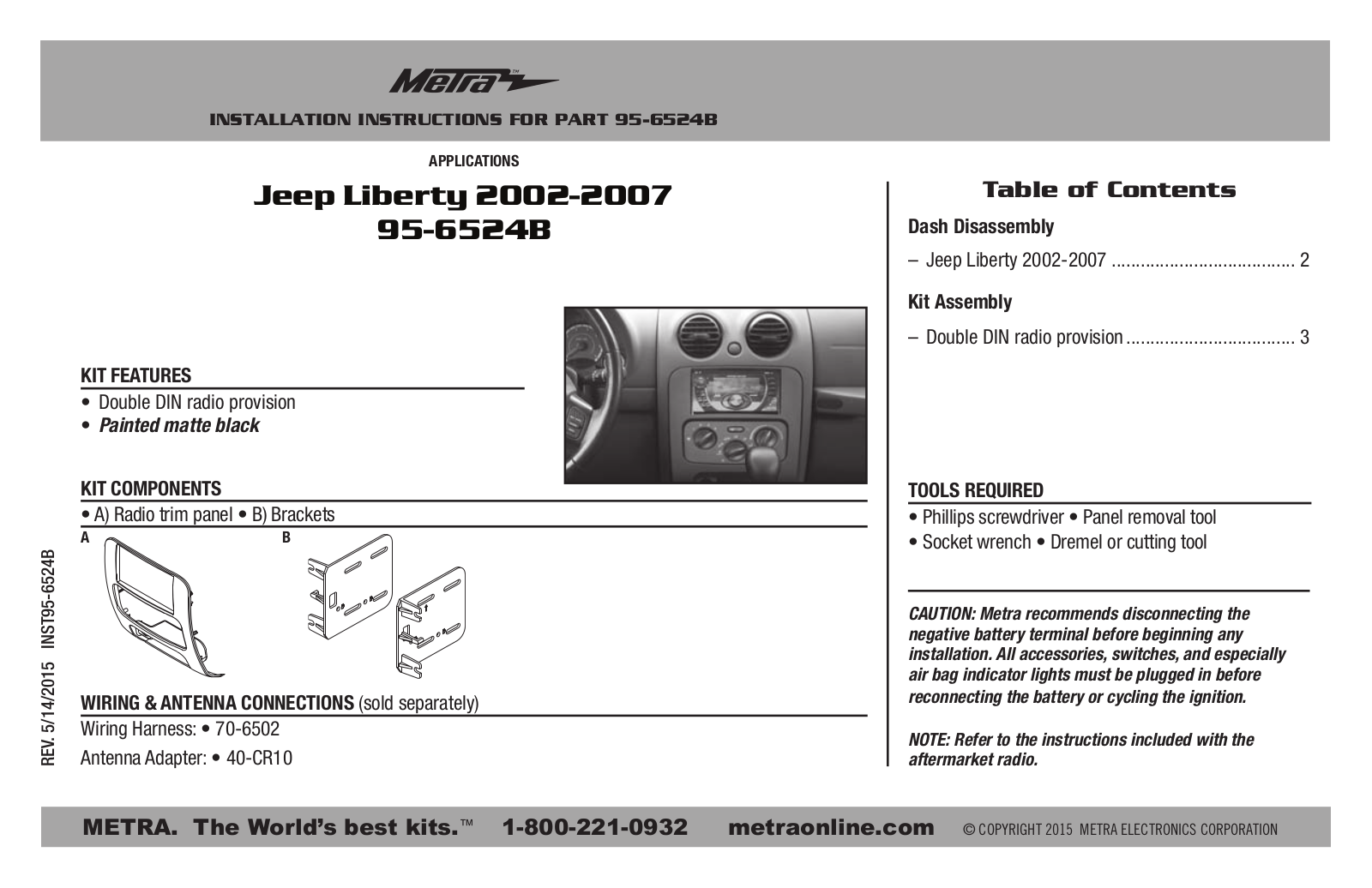 Metra 95-6524B Installation Manual