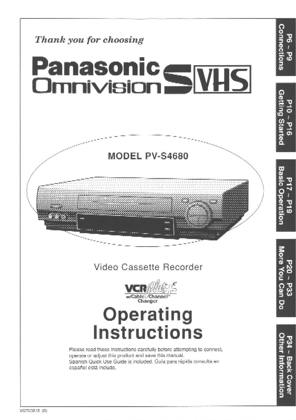 Panasonic PV-S4680 User Manual