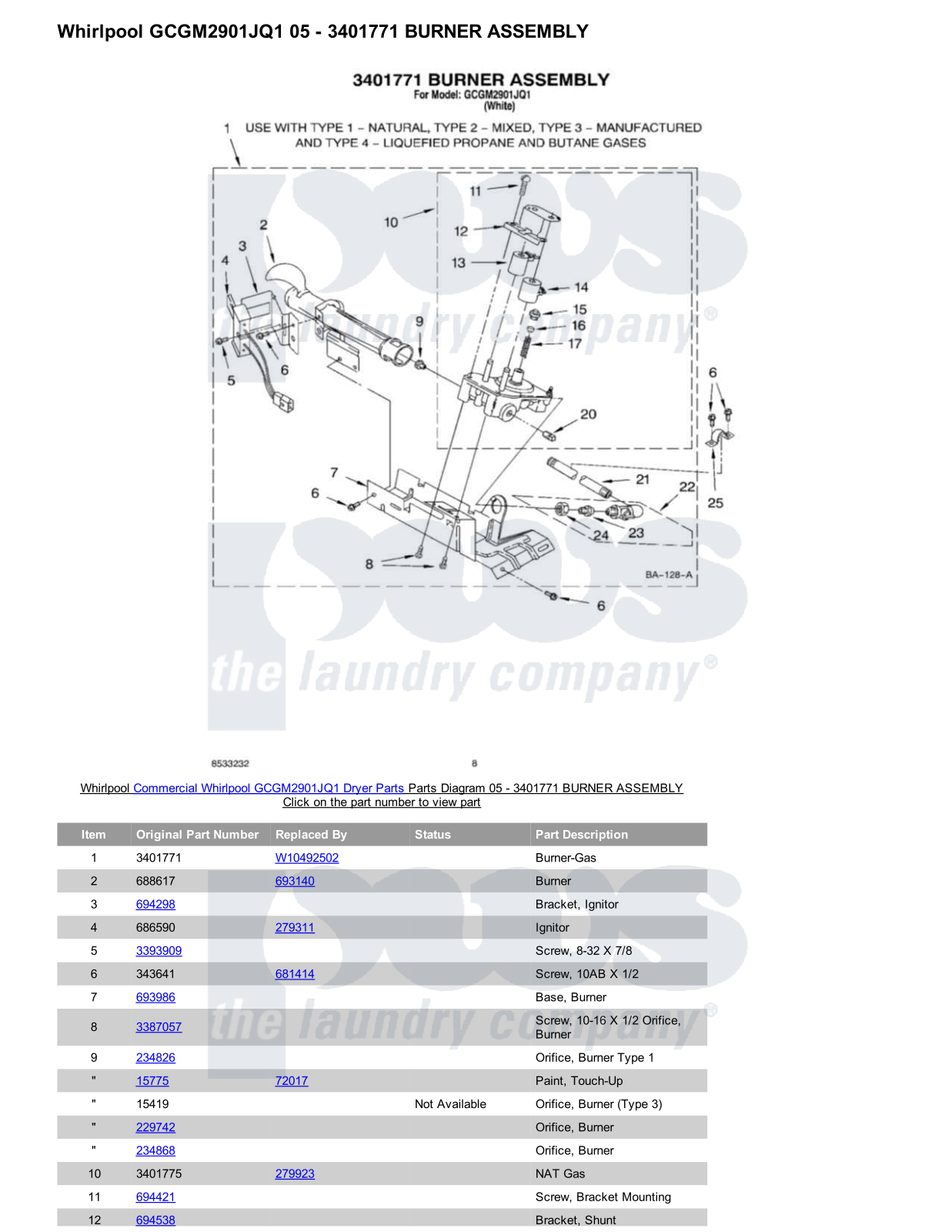 Whirlpool GCGM2901JQ1 Parts Diagram