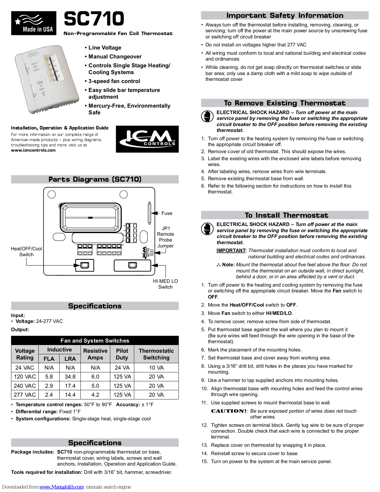 ICM Controls SC710 Installation, Operation & Application Manual