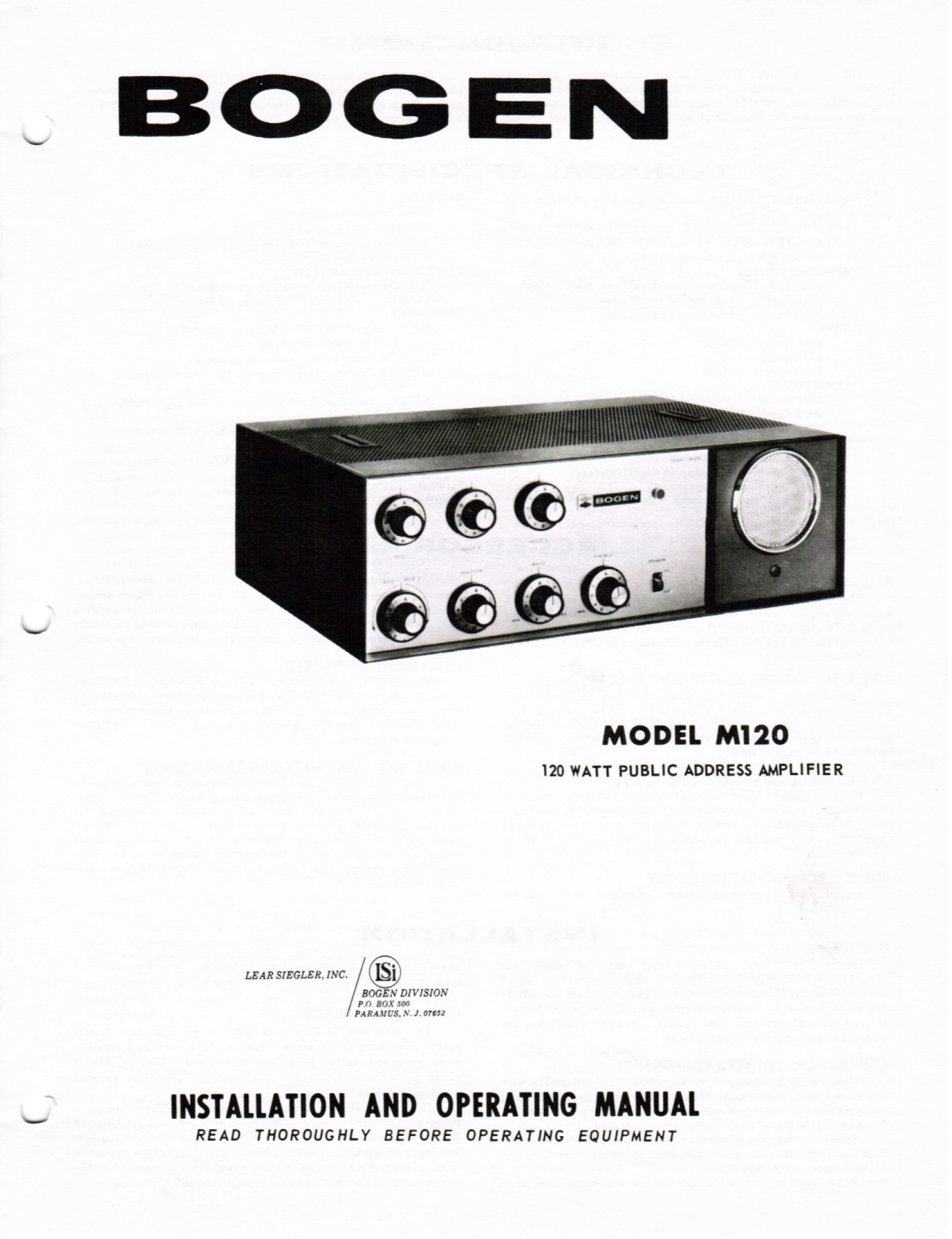 Bogen m120 schematic