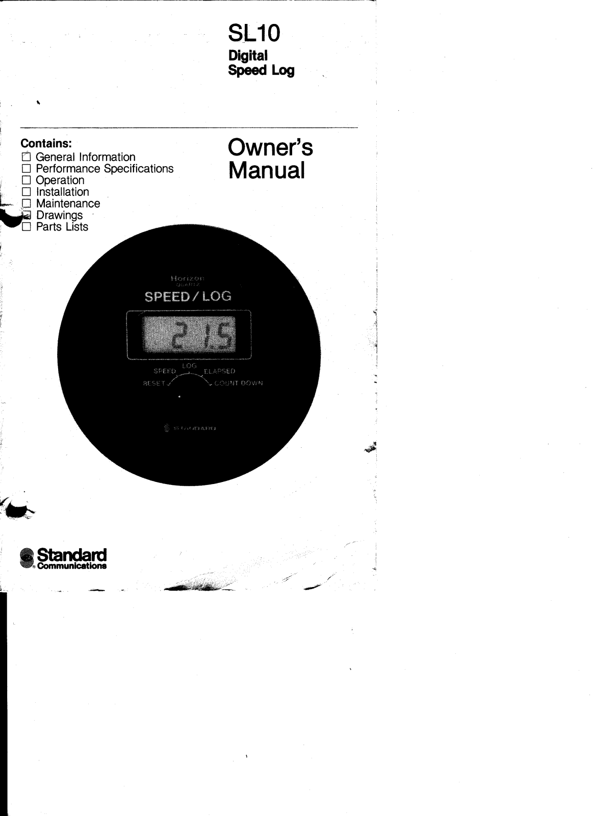 Standard Horizon SL10 Owner's Manual