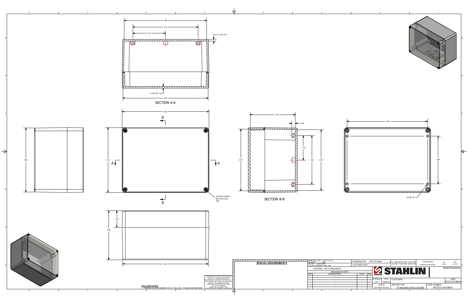 Stahlin STCC161290W Reference Drawing