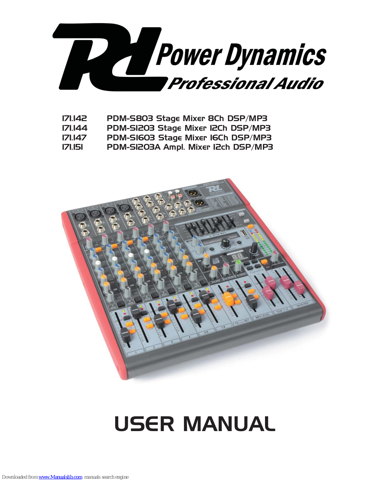 Power Dynamics 171.142, 171.144, 171.147, 171.151 User Manual