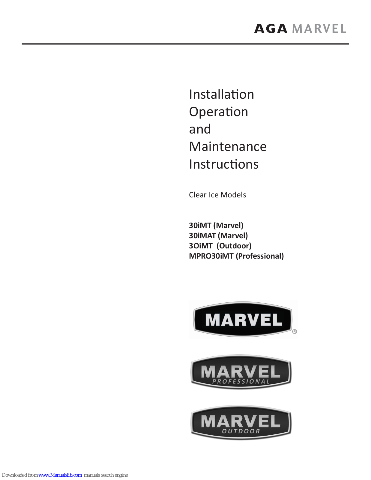 Marvel 30iMT, 3OiMT, 30iMAT, MPRO30iMT Instructions Manual - ManualMachine.com