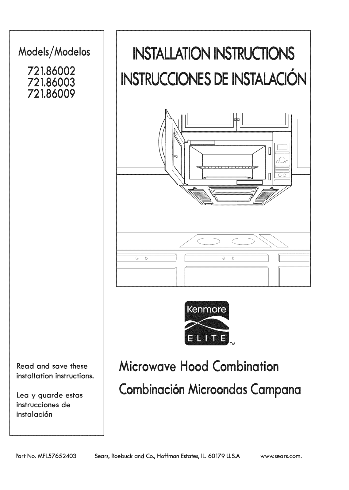 Kenmore Elite 72186002010, 72186003010, 72186009010 Installation Guide - ManualMachine.com
