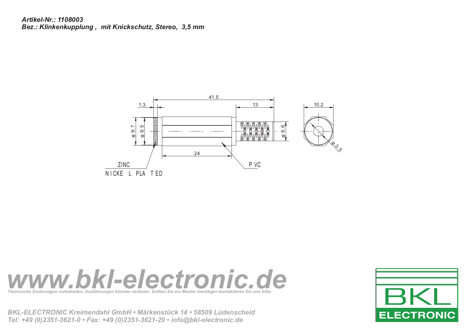 BKL BKL 1108003 Datasheet - ManualMachine.com