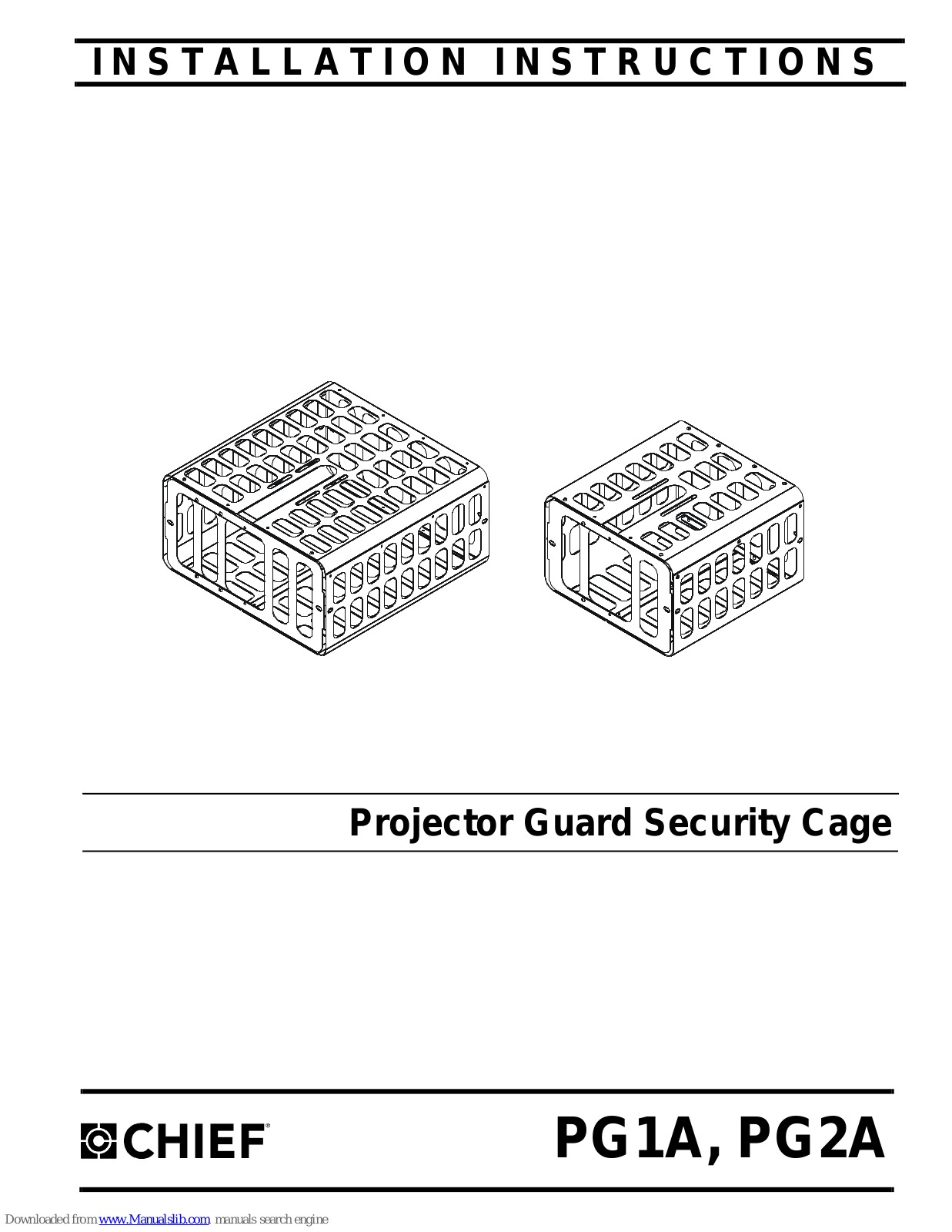 CHIEF PG1A, PG2A Installation Instructions Manual - ManualMachine.com