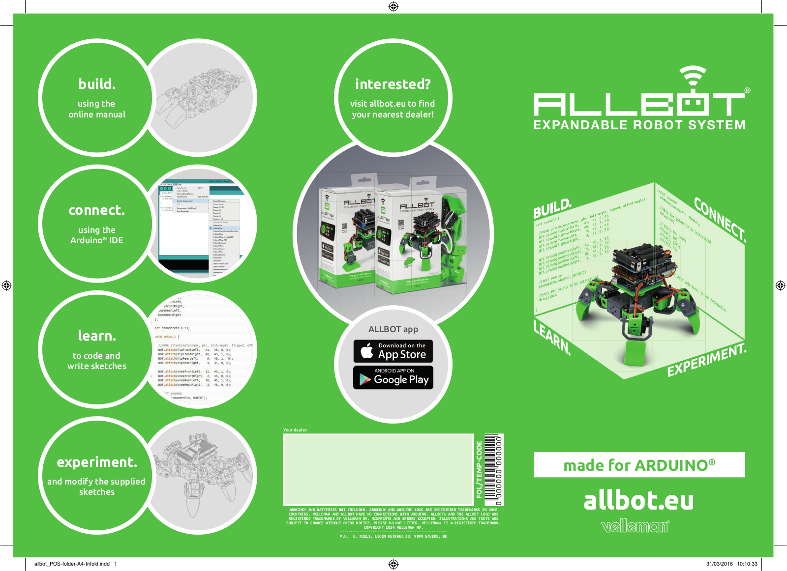 Velleman Allbot + 4 legs Allbot Overview