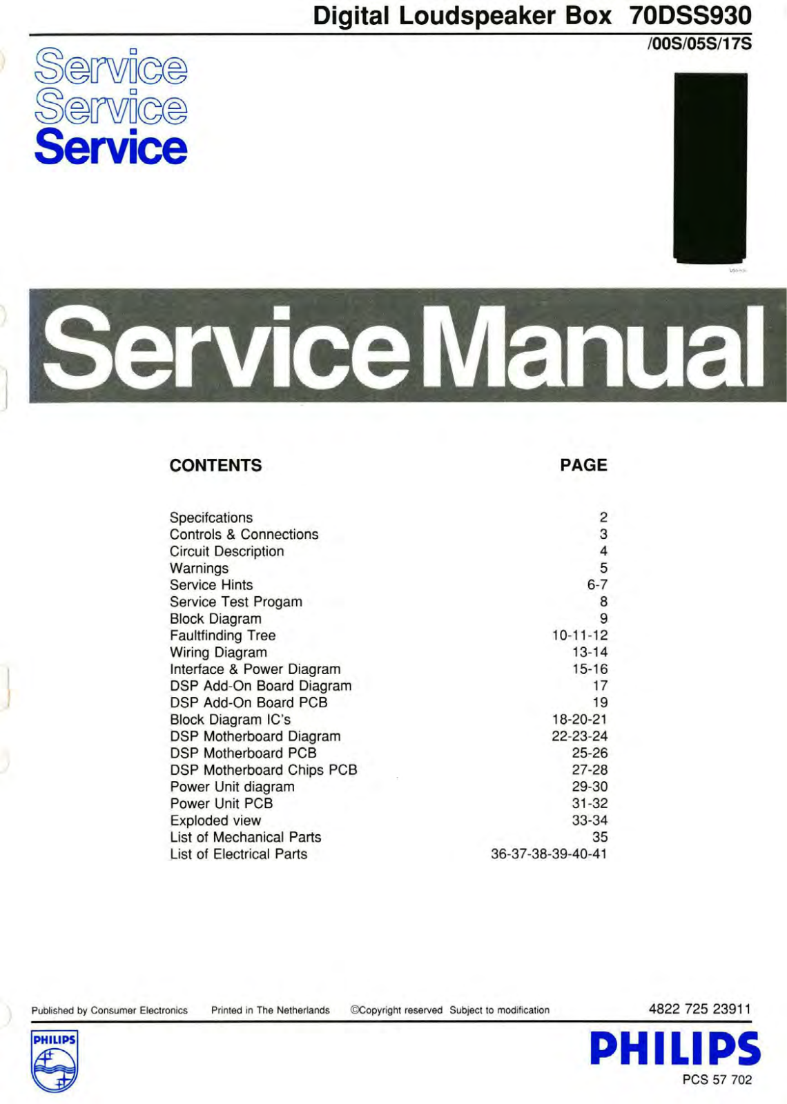 Philips 70-DSS-930 Service Manual
