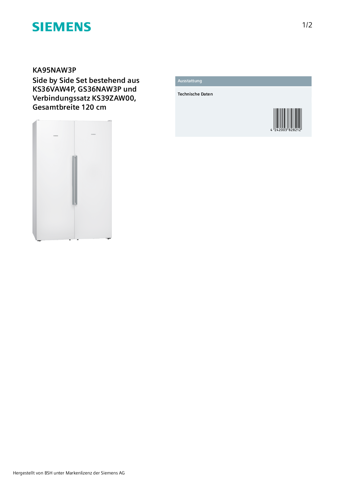 Siemens KA95NAW3P User Manual