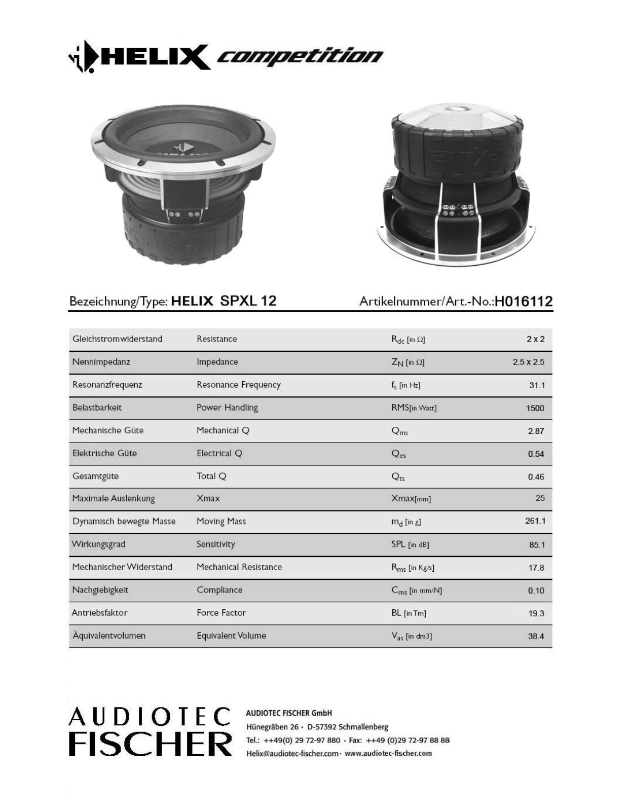 Helix SPXL 12 DATASHEET