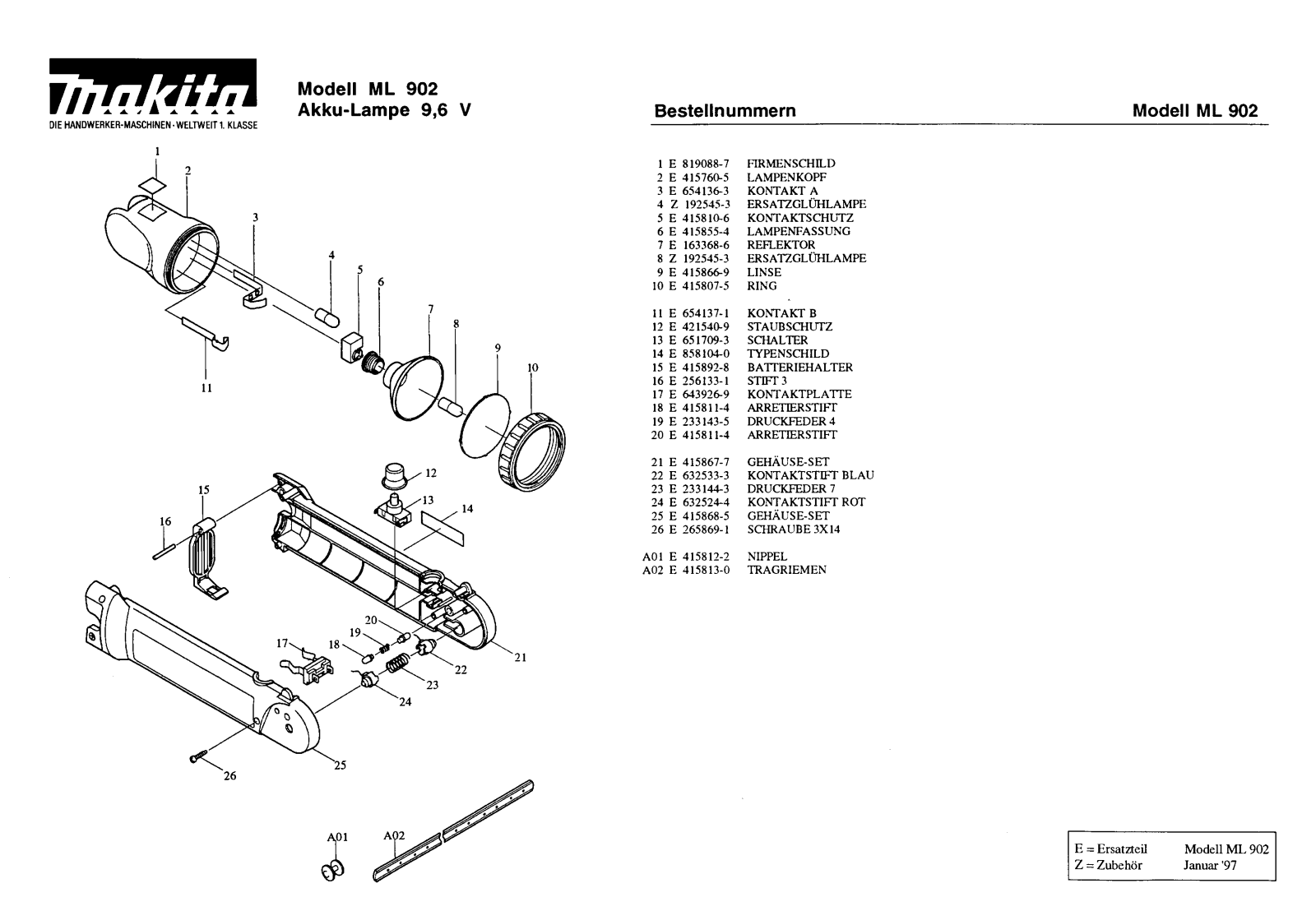 Makita ML902 User Manual