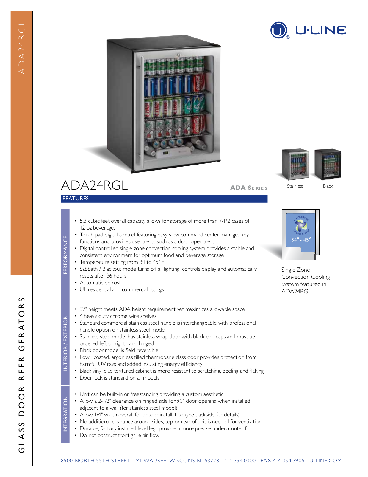 U-Line U-ADA24RGLB-13 User Manual