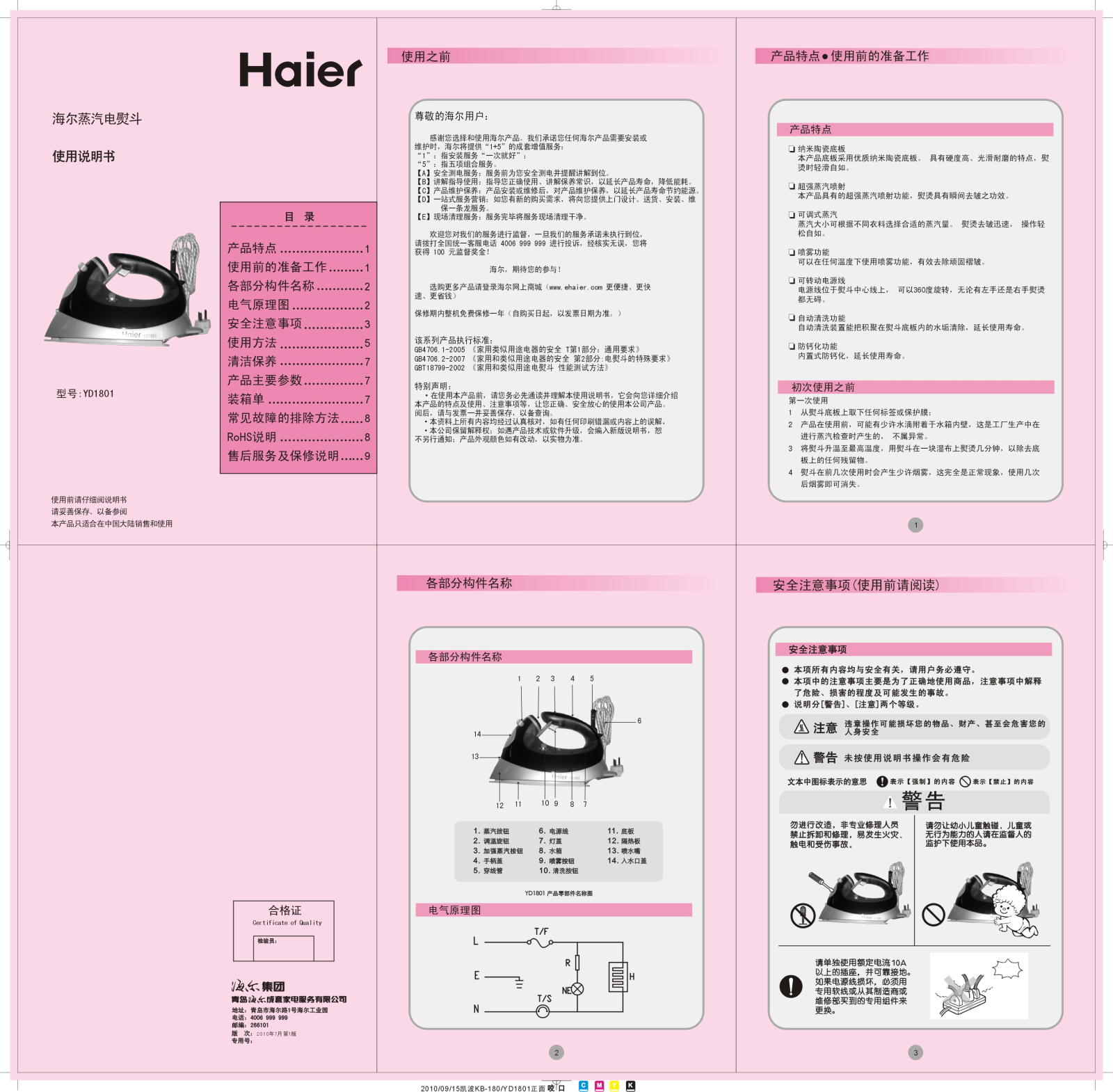 Haier YD1801 User Manual