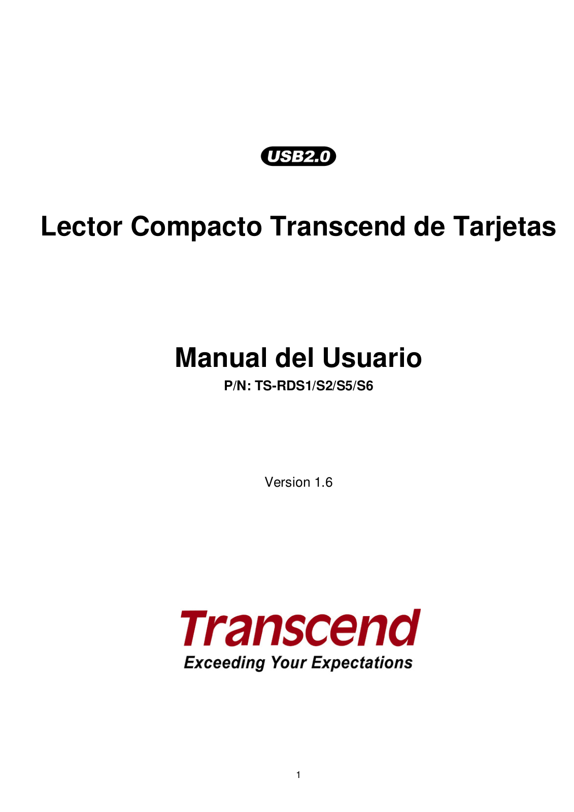 Transcend TS-RDS6W, TS-RDS2, TS-RDS1, TS4GSDHC6-S5W, TS-RDS5W User Manual