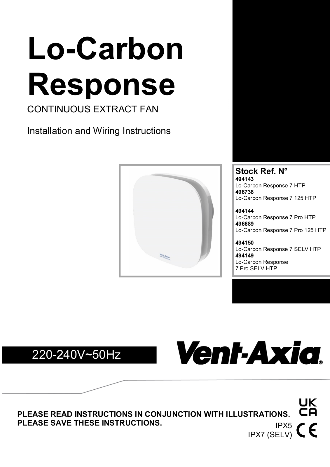 Vent-Axia 494143, 496738, 494144, 496689, 494150 Installation Instructions - ManualMachine.com