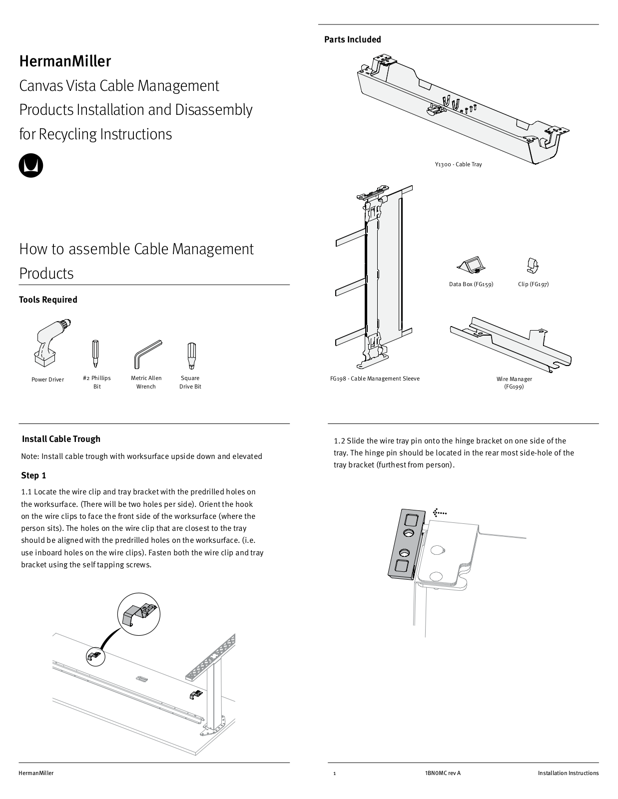 HermanMiller Canvas Vista Cable Management Installation And Disassembly