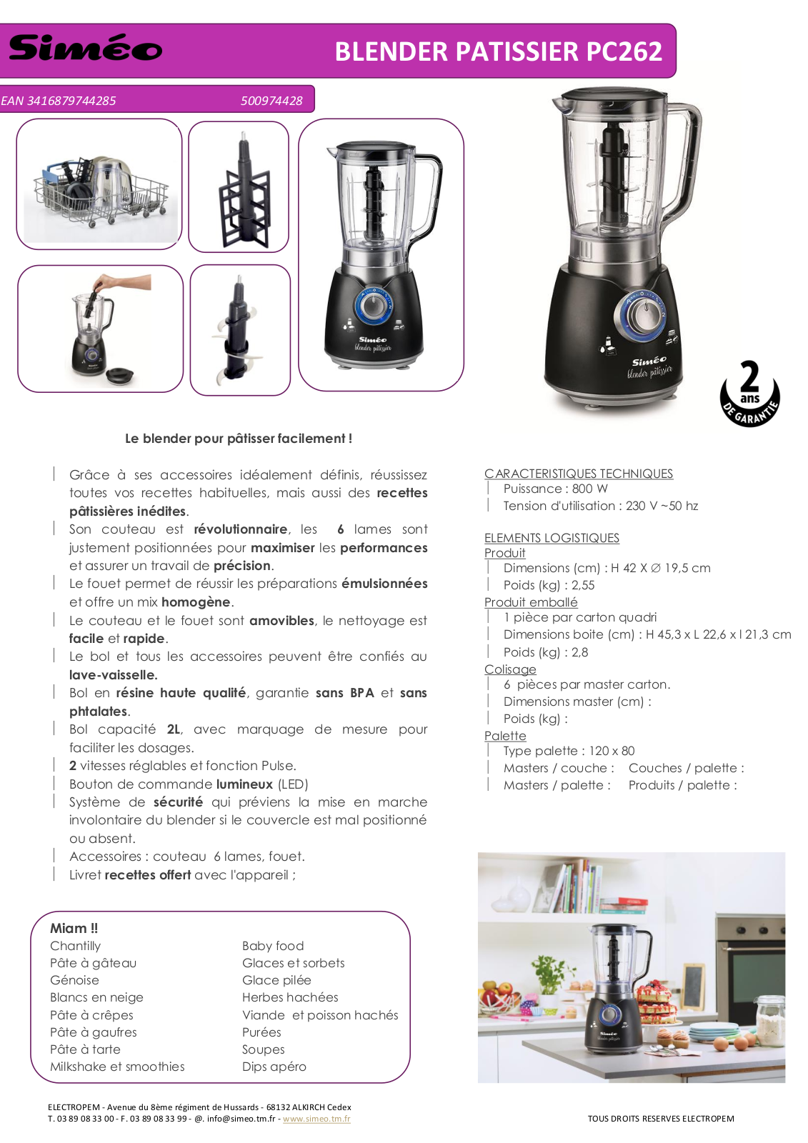 Simeo PC262 Product sheet - ManualMachine.com