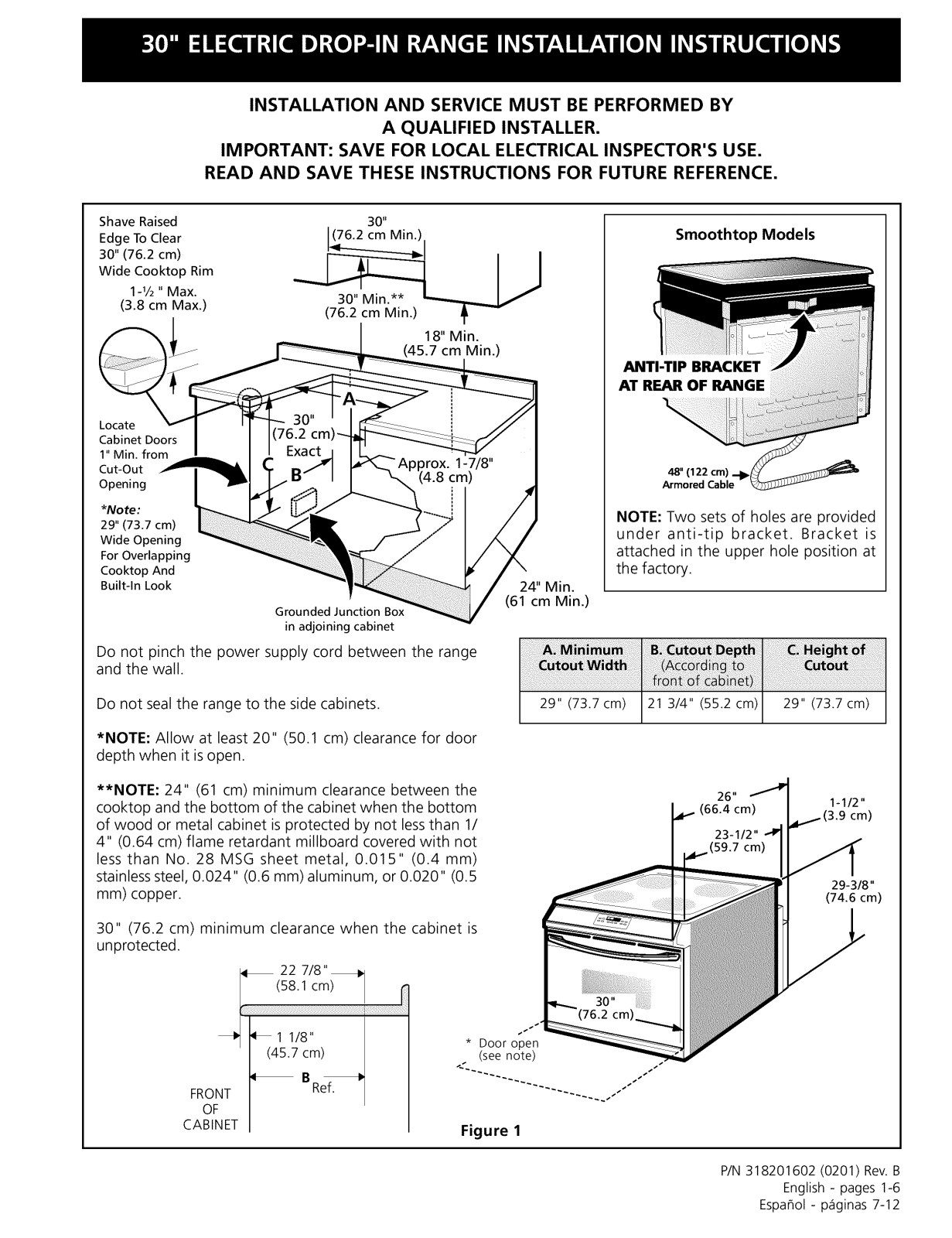 Frigidaire FED300ASA, FED300ASB, FED300ASC, FED355ABA, FED355ABB Installation Guide - ManualMachine.com