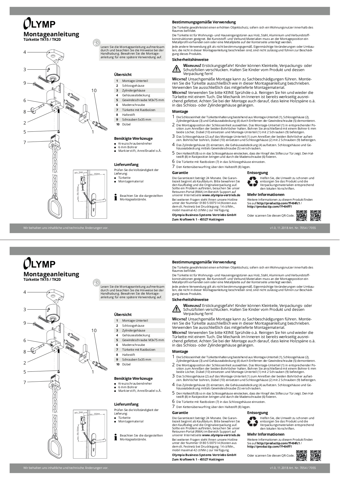 Olymp TK15, TK20 User guide